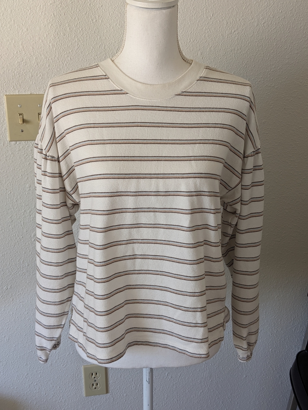 Madewell Cream Striped Lightweight Top